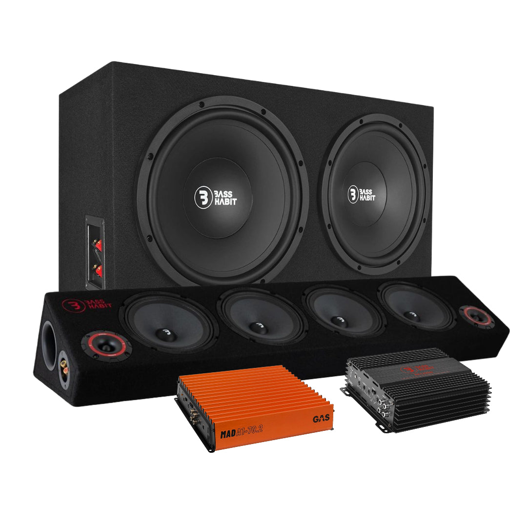 Bass Habit PL212 raggarpaket med SPL64 och slutsteg, Tufft raggarpaket