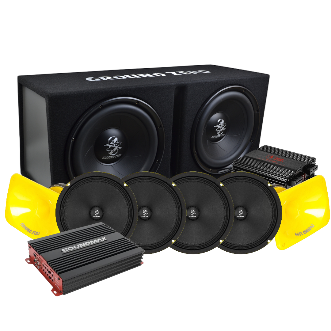 Ground Zero GZIB 2.30BR med GZCM 8.0XSPL & horn, Super tufft raggarpaket