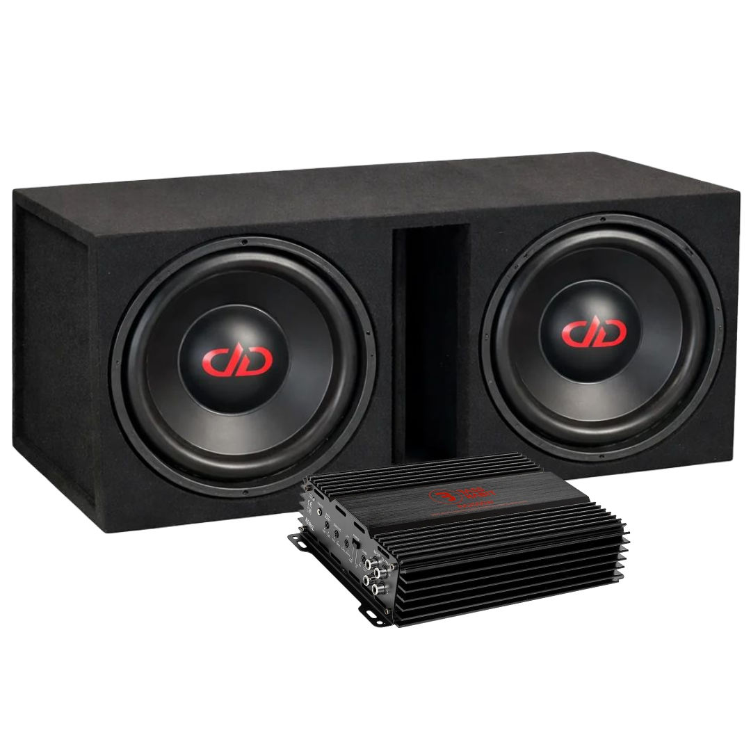 DD Audio 312e-D4 med Bass Habit RA2000W, 2x12 baspaket