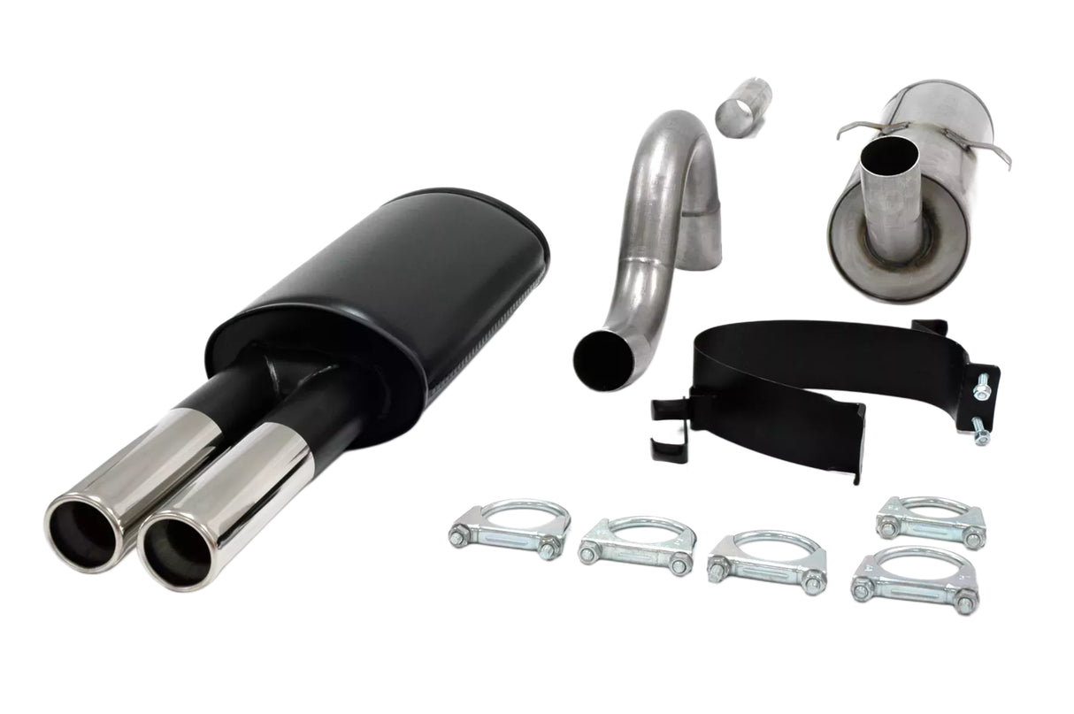 SPORTAVGASSYSTEM -Rostfritt- 2,5" VOLVO 740/760/940 ser Turbo - Ändrör 2x70mm