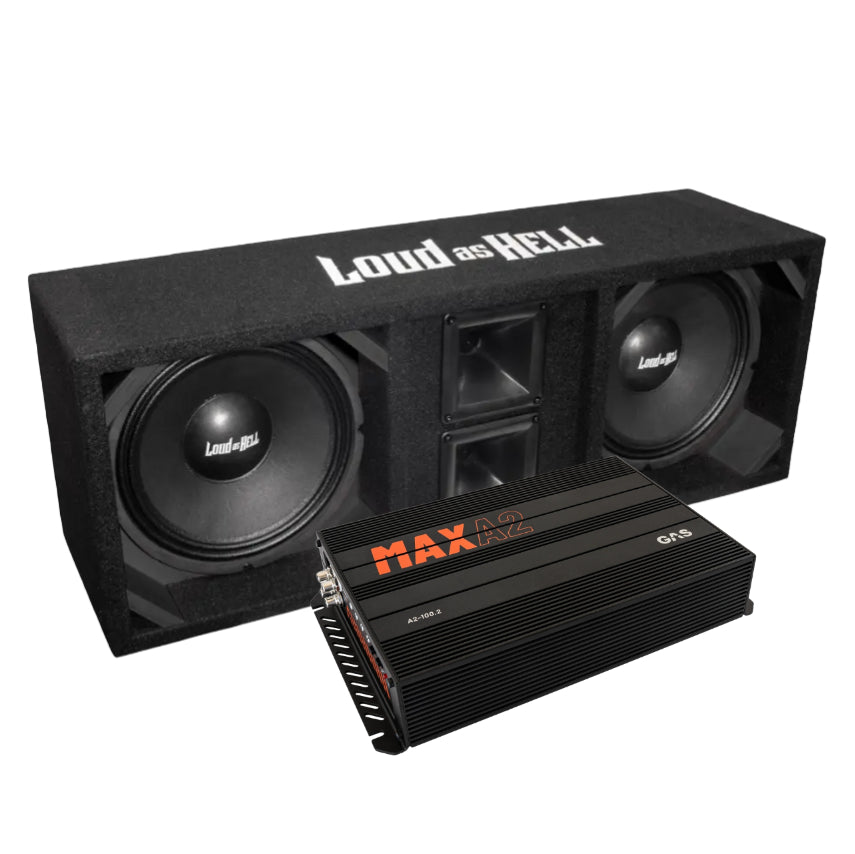 2×10" Chaos Pro Black Edition Midbaspaket med GAS MAX A2-100.2 – Kraftfullt Pro-ljud & Showdesign