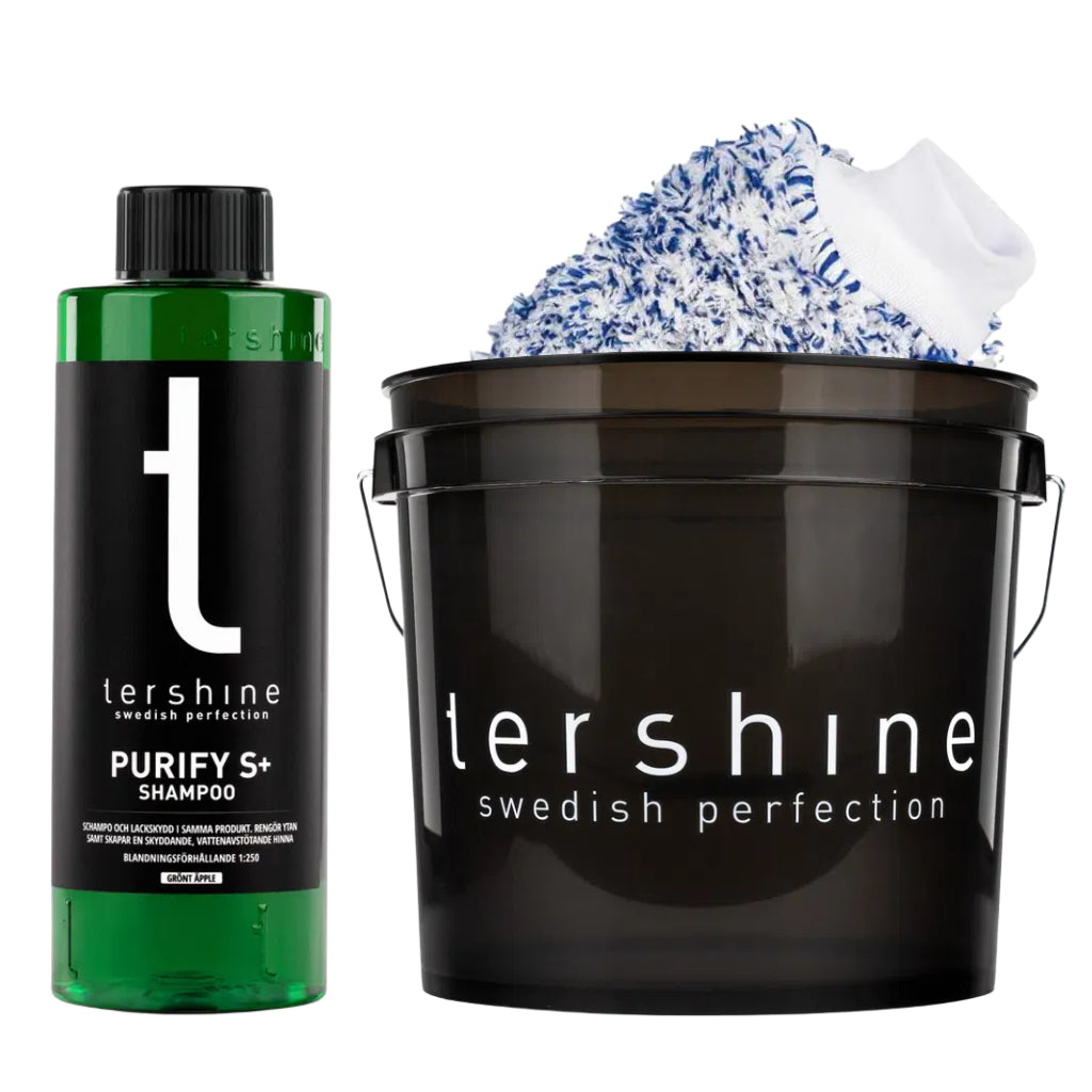 Bilvårdspaket – Purify S+, 13L Tvätthink, Tvätthandske