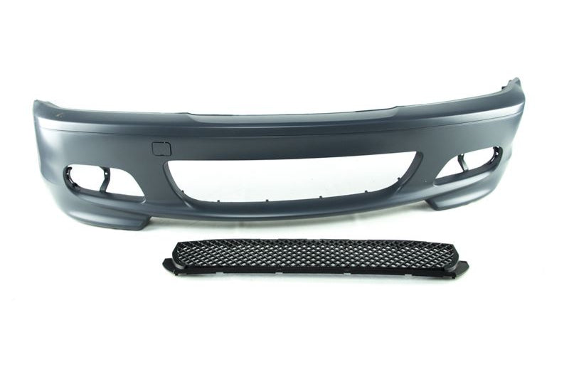 BMW E46 Frontspoiler Motorsport II design UTAN dimljus, bromsluftkanaler, adapters