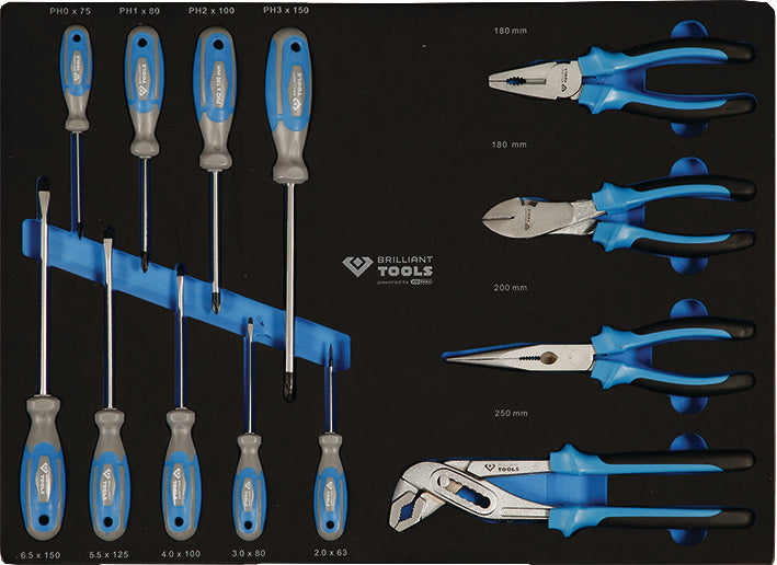 Verkstadsvagn med verktyg – 207 delar – Brilliant Tools BT153207