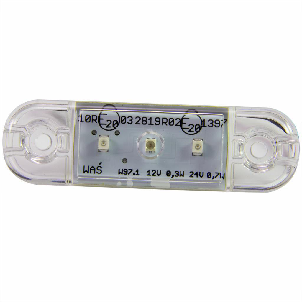 Strands Positionsljus Vit Slim 3 LED,9-36V IP68. E-Märkt.