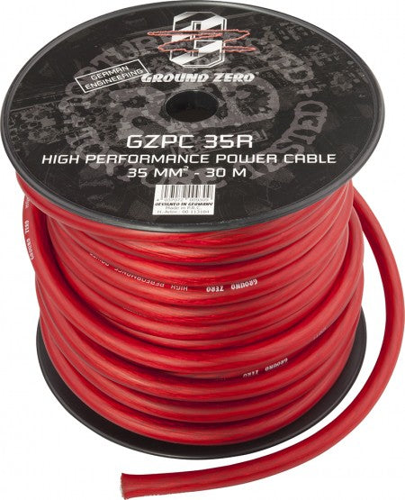Ground Zero Strömkabel 35mm2 SOFT 30m röd
