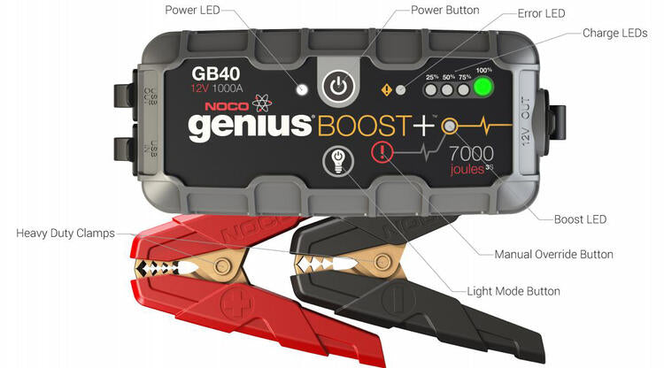 Batteribooster NOCO GB40 Genius Boost+ 12V 1000A/7000 Joules