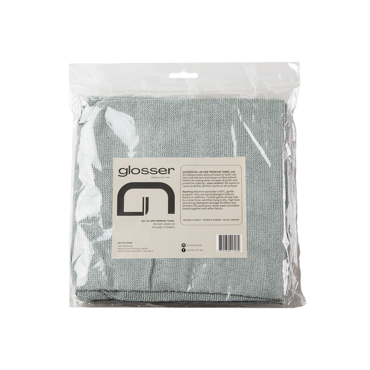 Glosser All In One Premium 40x40 cm - Mikrofiberdukar 3-pack