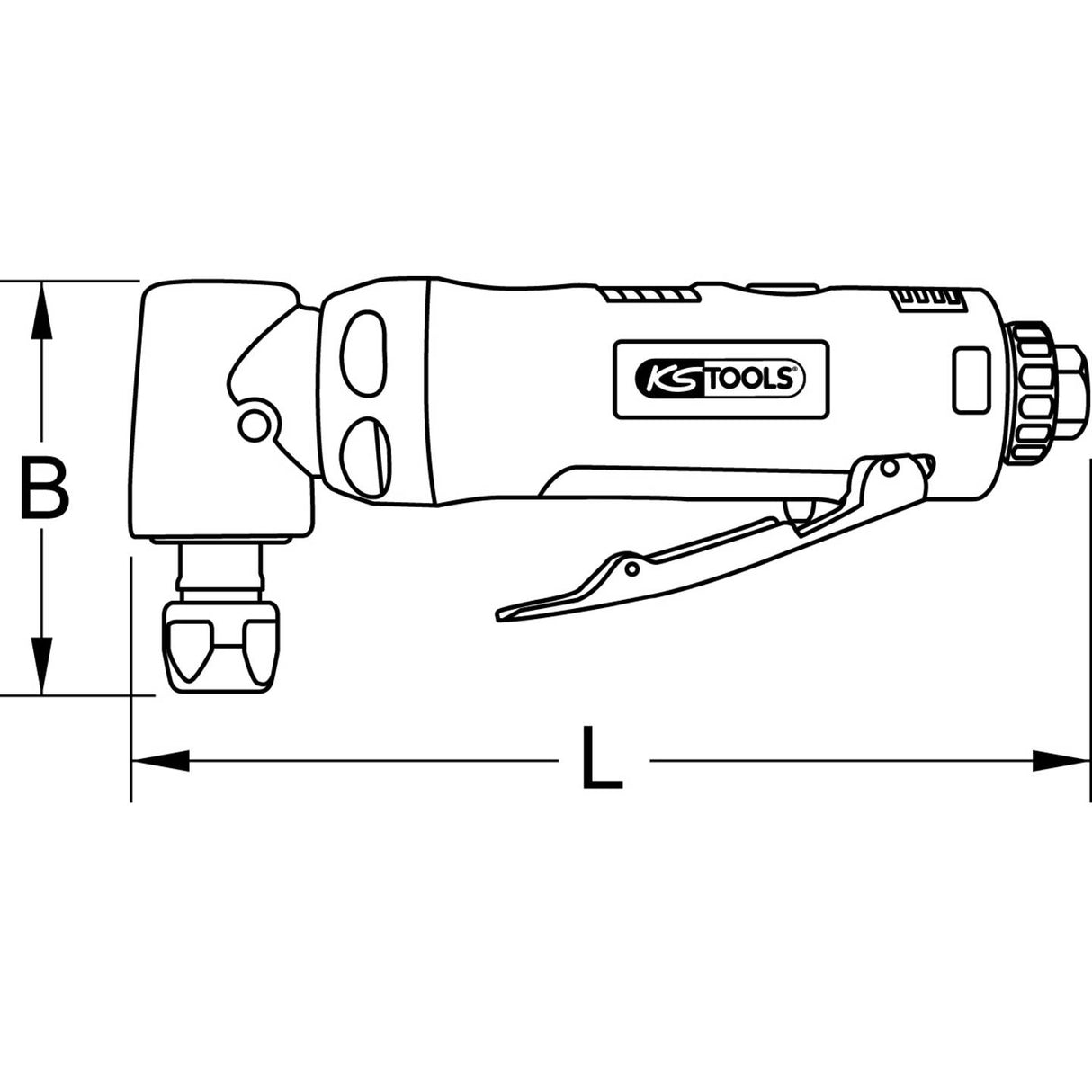 KS TOOLS SlimPOWER mini vinkelstavslipare