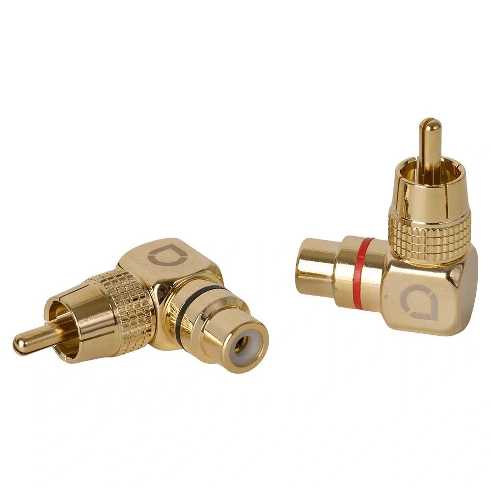 Auto-Connect vinklad RCA-adapter, hane-hona