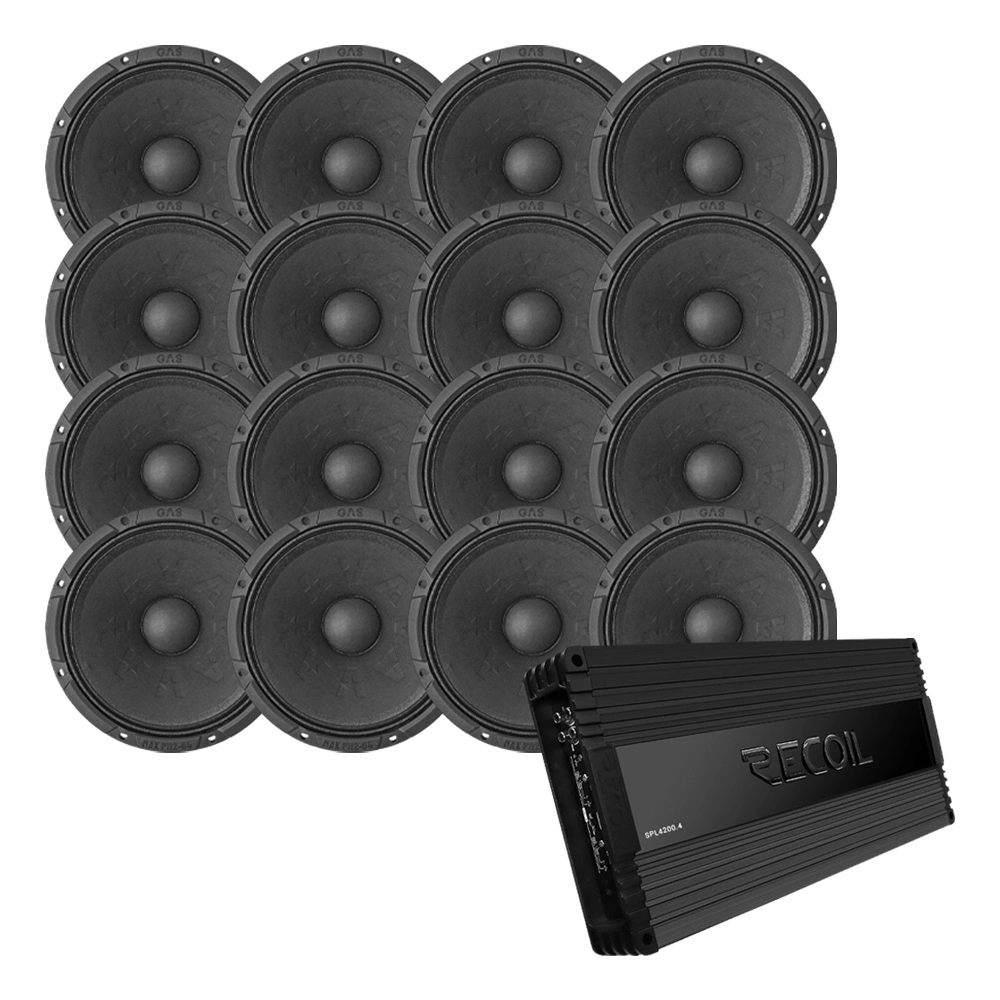 16-pack GAS MAX PM2-64 med Recoil SPL4200.4, SPL-paket Large