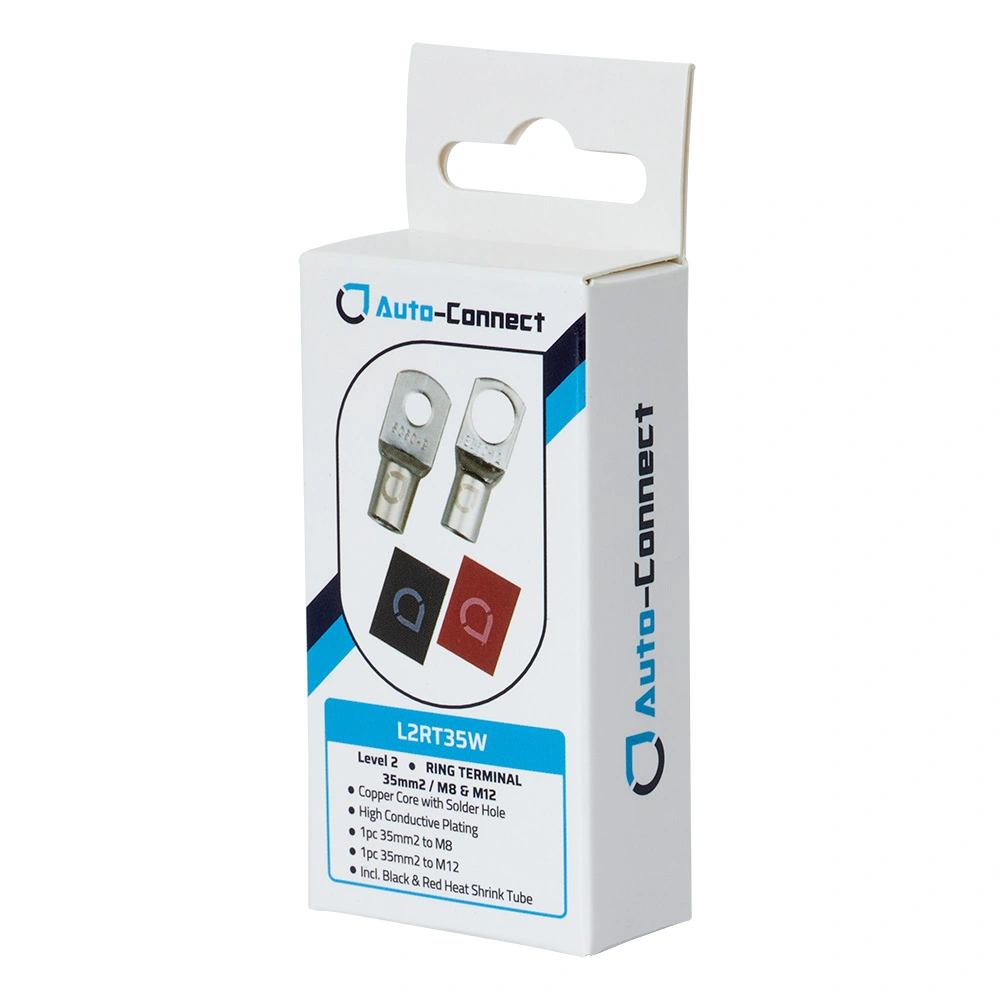 Auto-Connect röd och svart rörkabelsko M8/M12, 35 mm²