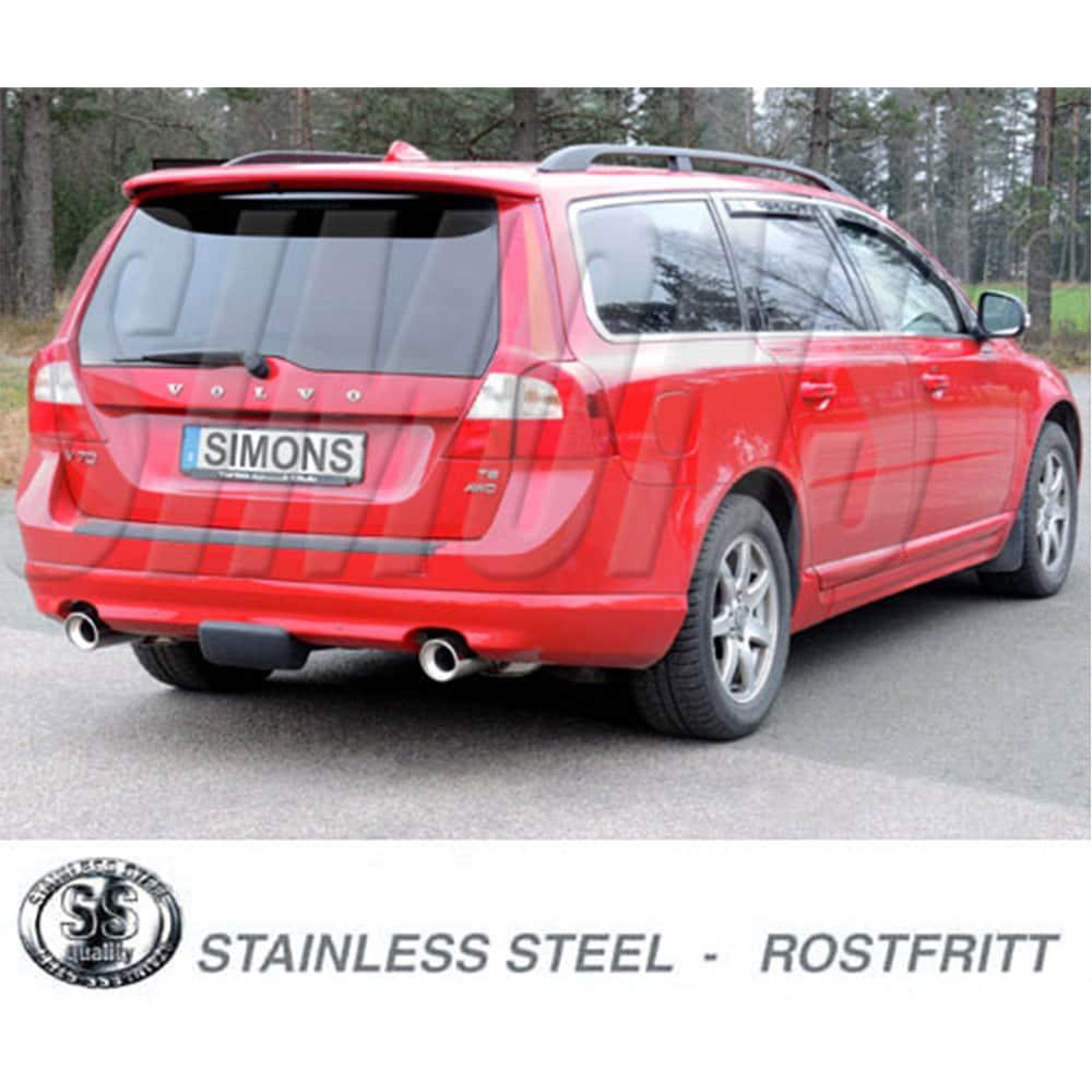 Rostfritt Avgassystem till Volvo V70 2008- T6 AWD