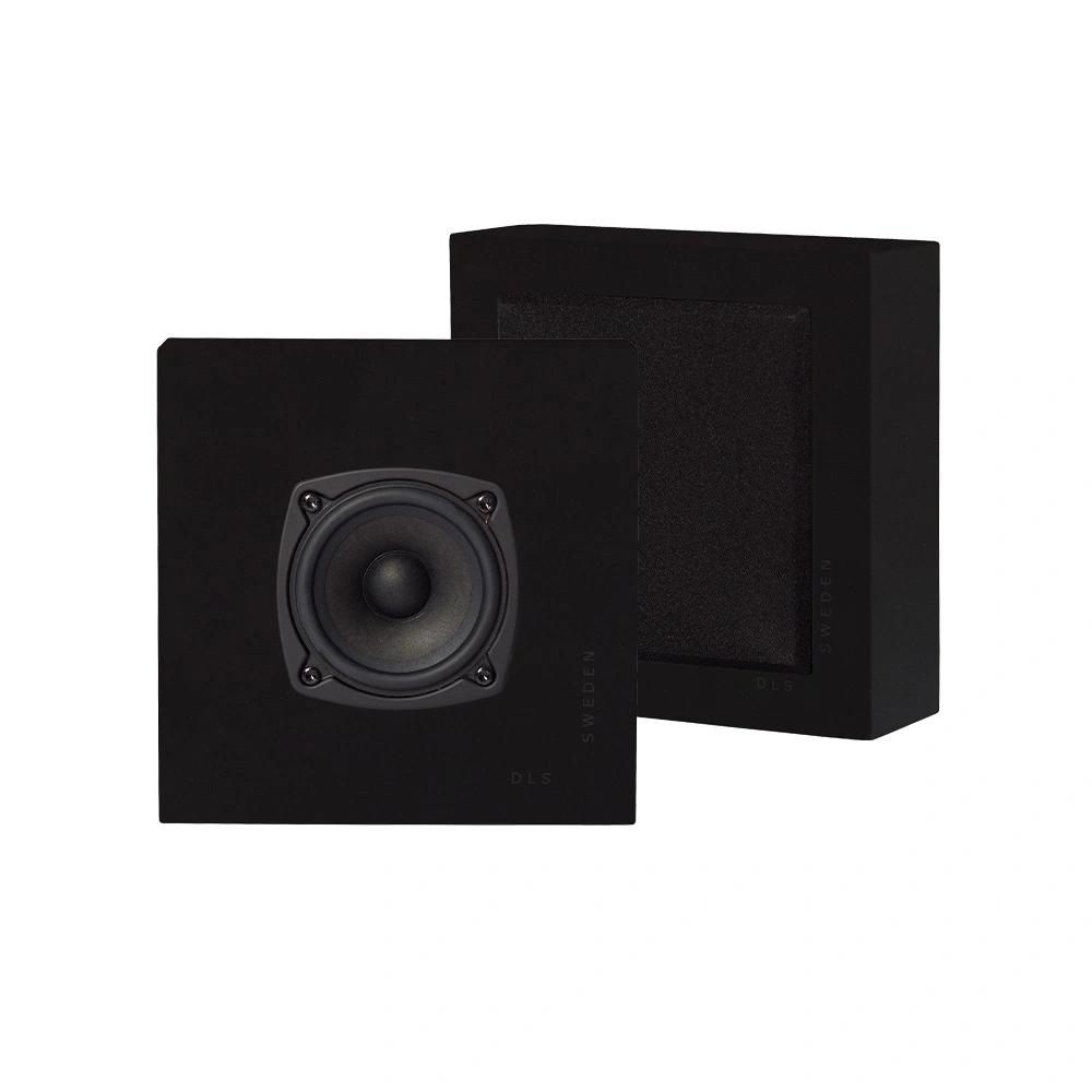 2-pack DLS Flatbox Slim Mini vägghögtalare, mattsvart