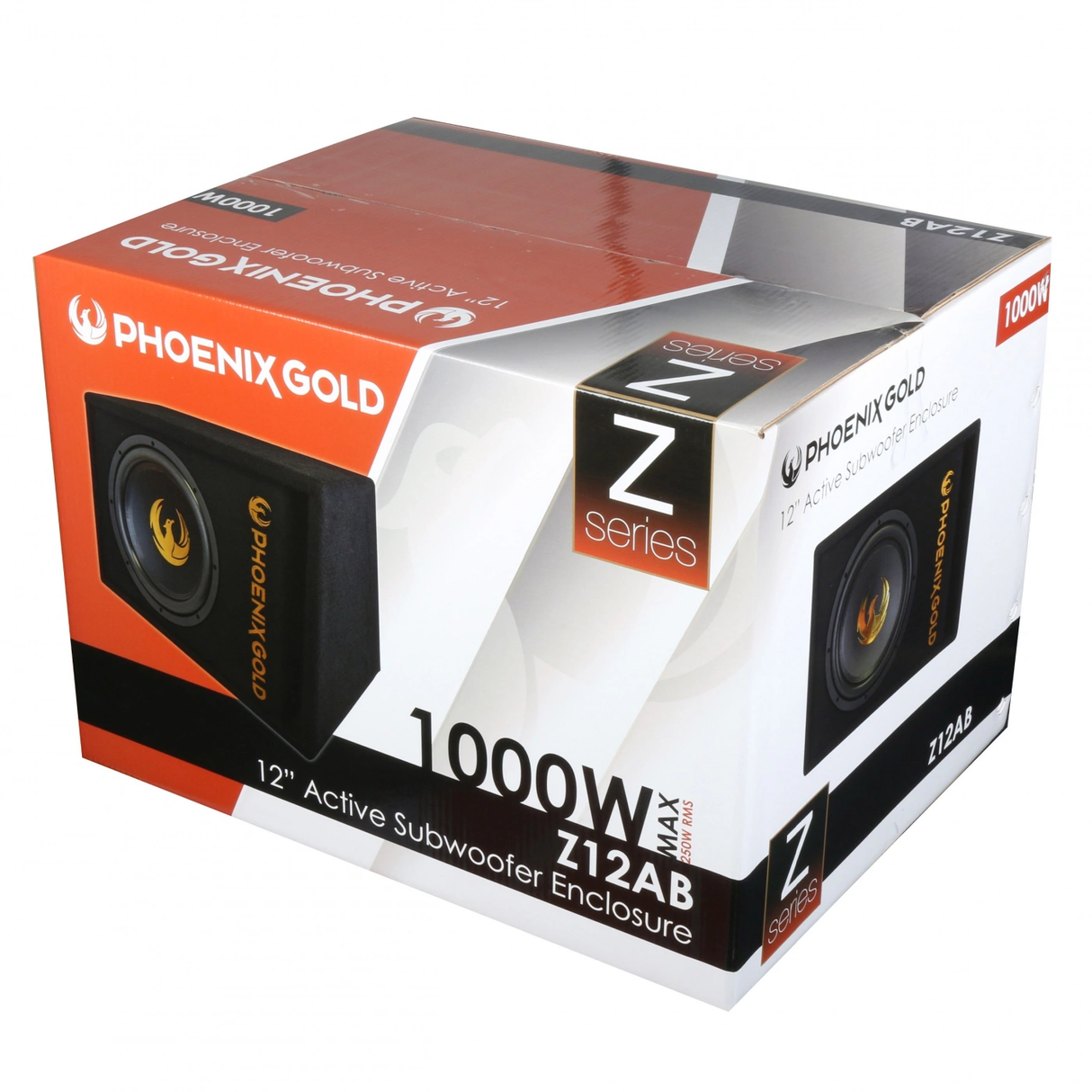 Phoenix Gold Z12AB, 12" Aktiv baslåda inkl. kabelkit