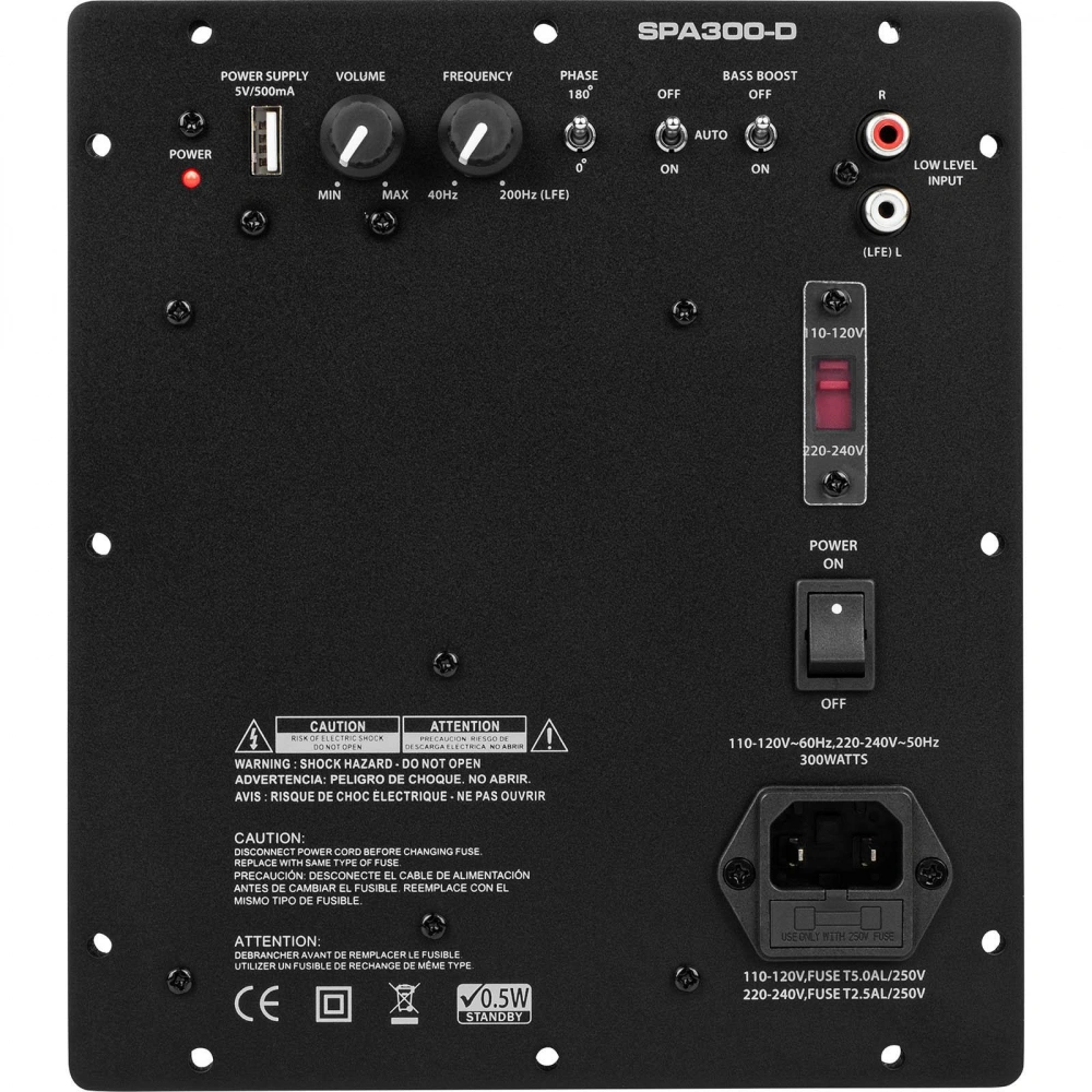 Dayton Audio SPA300-D, 300W inbyggnadsförstärkare för bas