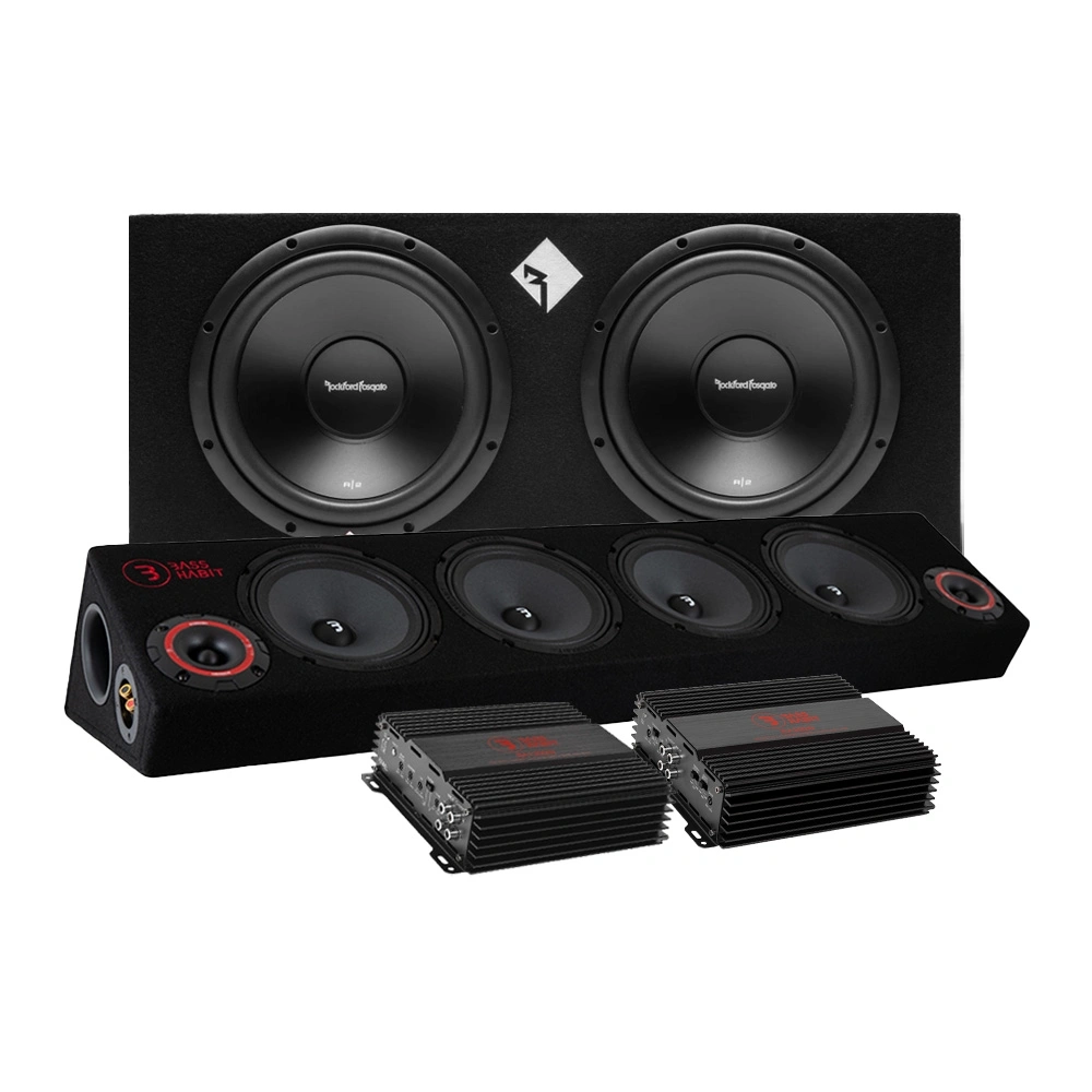 Rockford Fosgate R2-2X12 A-traktor paket med Tershine tillbehör, Brutalt raggarpaket