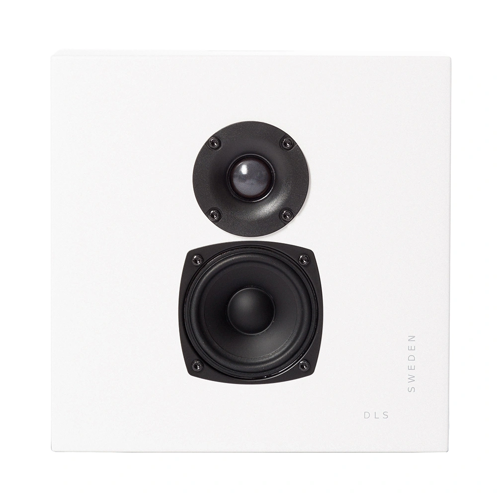 2-pack DLS Flatbox Mini on-wall högtalare, matt vit