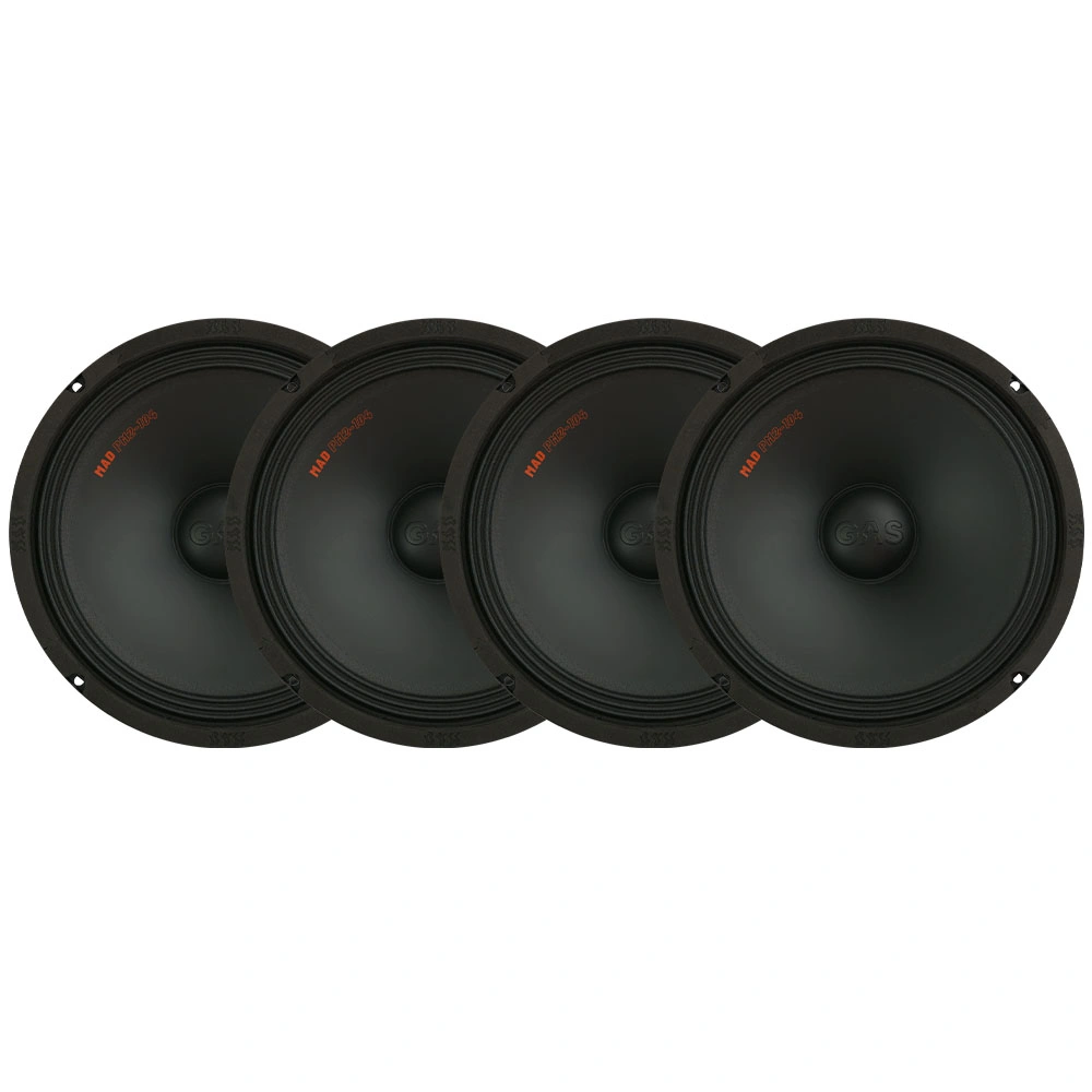 4-pack GAS MAD PM2-104, grym 10 tums midbas med steg