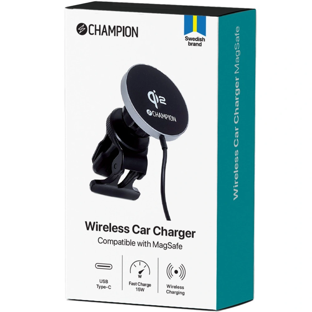 Champion Mobilhållare med trådlös laddning QI2 15W