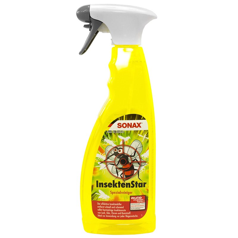 SONAX Insect Star, 750 ml – Effektiv insektsborttagare för glas, lack, krom och plast