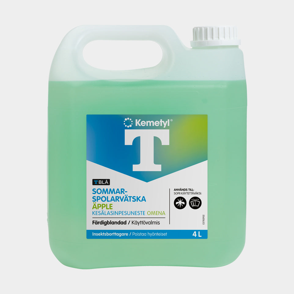 Kemetyl spolarvätska färdigblandad T-Sommar Äppledoft i dunk 4L