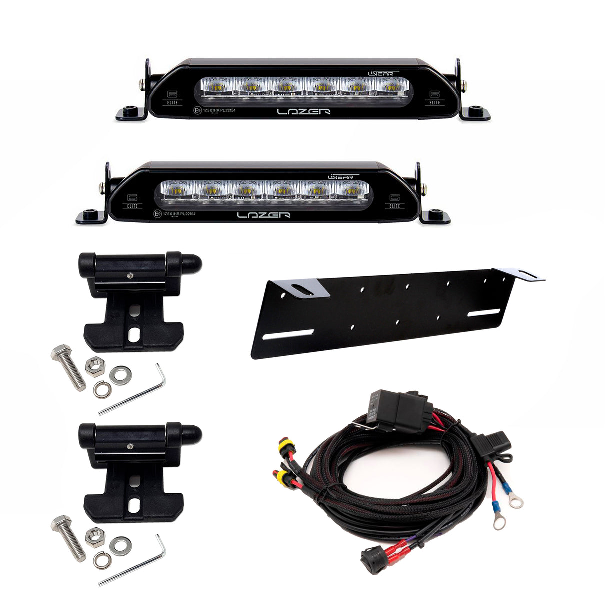 Extraljus Lazer Linear 6 Elite - Rak / 22 cm / 36W - Komplett paket