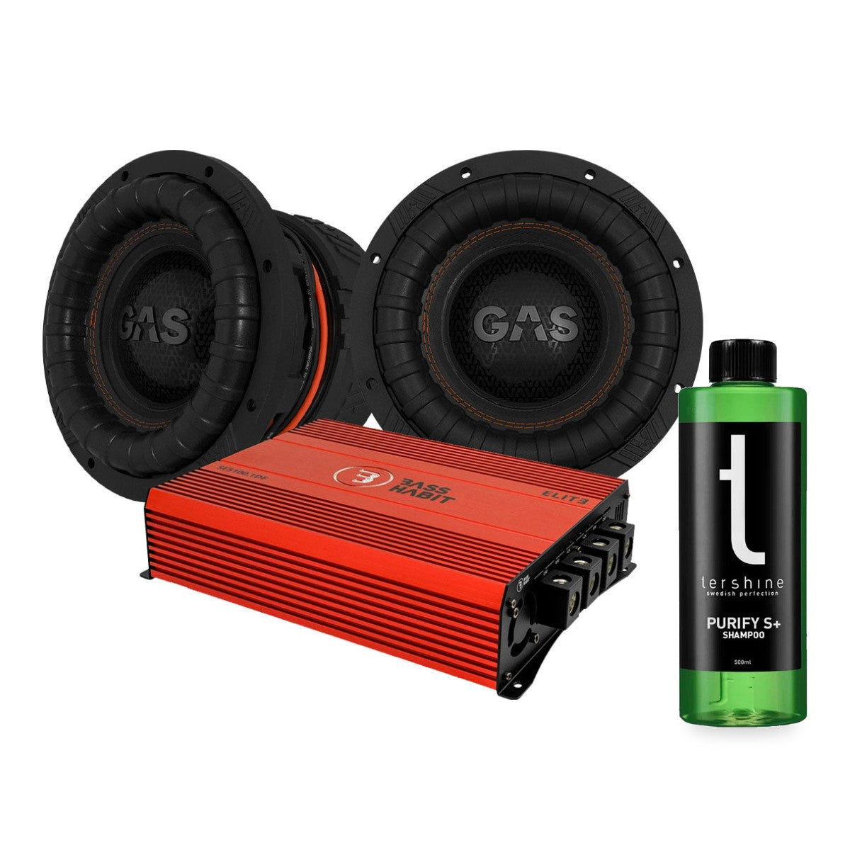 2-pack GAS MAX S2-10D1 & SPL ELITE 5100.1DF med Tershine Purify S+