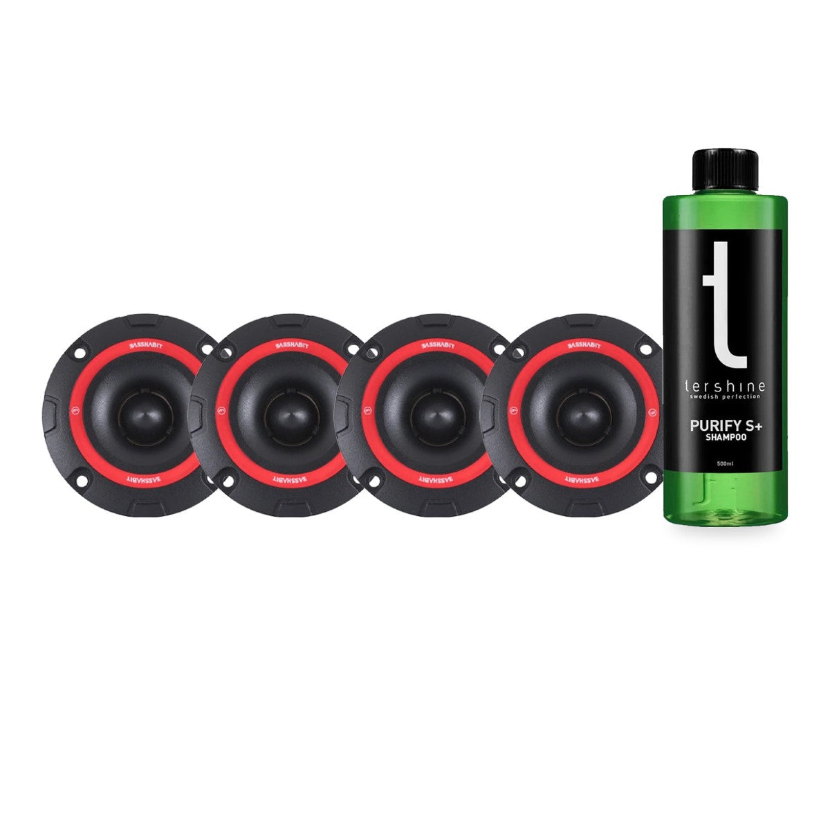 4-pack Bass Habit SPL Play SP25A SPL-diskant med Tershine Purify S+