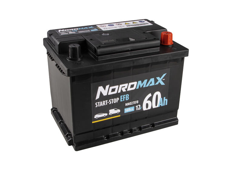 Nordmax EFB Start/Stoppbatteri 12V 60Ah 560A