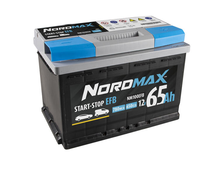 Startbatteri Nordmax EFB (Start-stopp) 65Ah 650A
