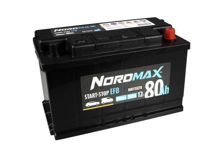 Nordmax EFB Start/Stoppbatteri 12V 80Ah 740A