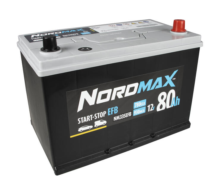 Startbatteri Nordmax EFB (Start-stopp) 80Ah 780A