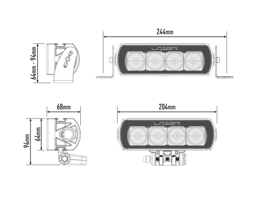 Extraljus Lazer ST4 Evolution - Rak / 21 cm / 47W
