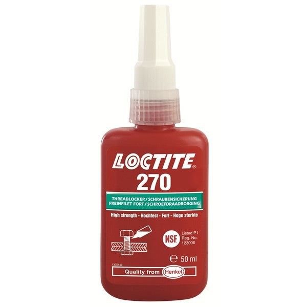 Loctite 270 Gänglåsning – Permanent fixering för metallgängor 50 ml