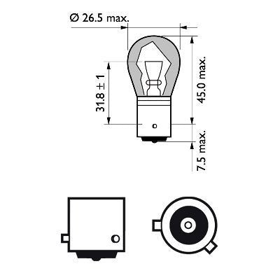PHILIPS 12496 PY21W 12V 2-P