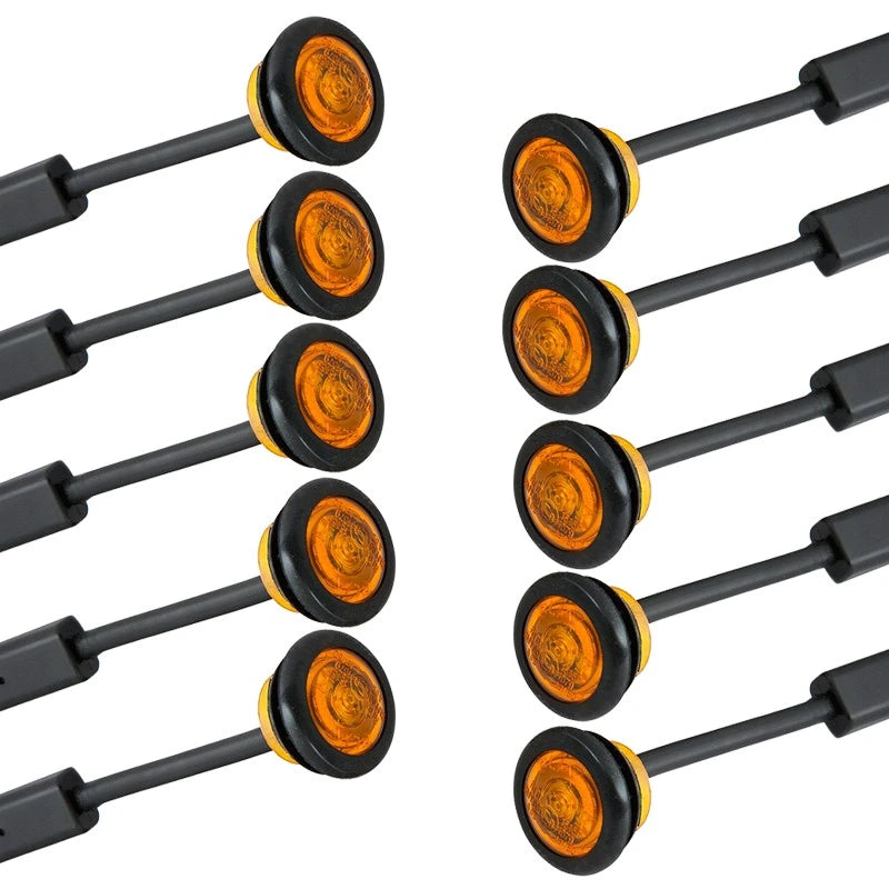 10-PACK SUPERVISION LED MINI POSITIONSLYKTA GUL 0,5M KABEL