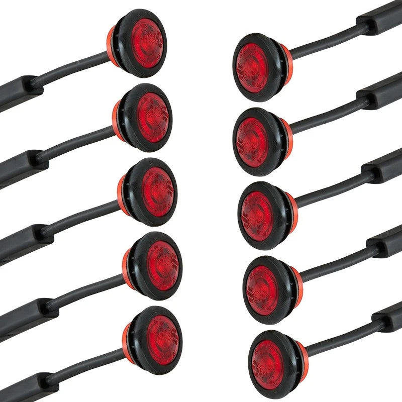 10-PACK SUPERVISION LED MINI POSITIONSLYKTA RÖD 0,5M KABEL