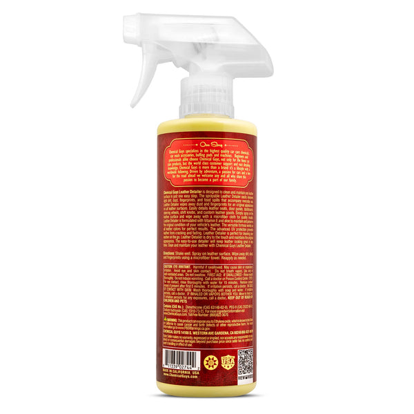 Chemical Guys Leather Quick Detailer, 473 ml – Snabb läderrengöring för naturligt och konstläder