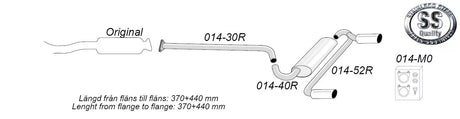 Avgassystem Mazda MX-5 NA 2*100