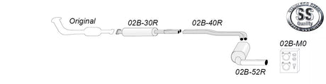 Avgassystem V70 Turbo 2WD 6/04- 1*100