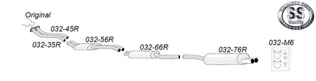 Avgassystem BMW E46 6-cyl 2*70