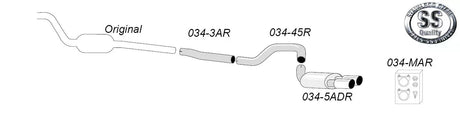 Avgassystem BMW E90 318D/320D 2*80