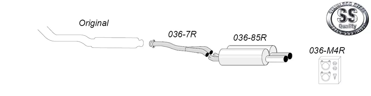 BMW E36 316/318 Sportsystem 2*80 / 036-HR