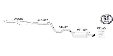 Sportavgassystem Audi A3 (8L) 1.8T / 1.8Ti / 1.9 TDI (1996–2003)