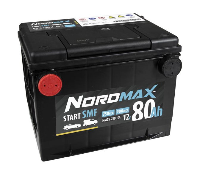 Nordmax Startbatteri Amerikanska Fordon 12V 80Ah 750 SAE
