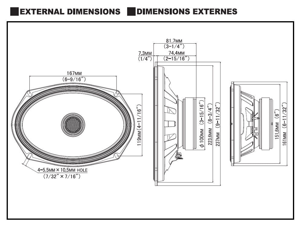Alpine S2-S69, 6x9tums koaxialhögtalare