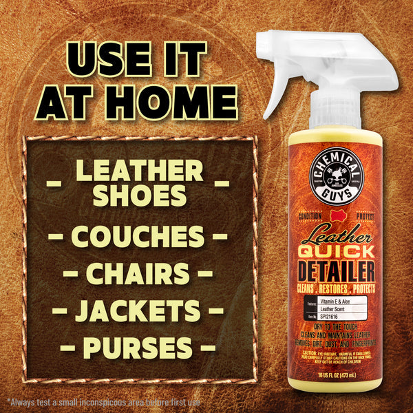 Chemical Guys Leather Quick Detailer, 473 ml – Snabb läderrengöring för naturligt och konstläder