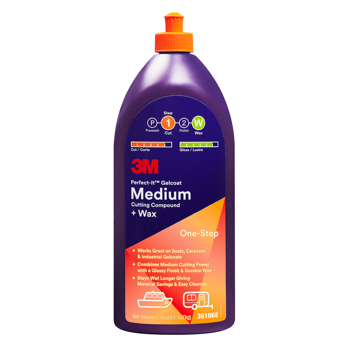 3M Perfect-It Gelcoat Medium – Polermedel med vax - 946 ml