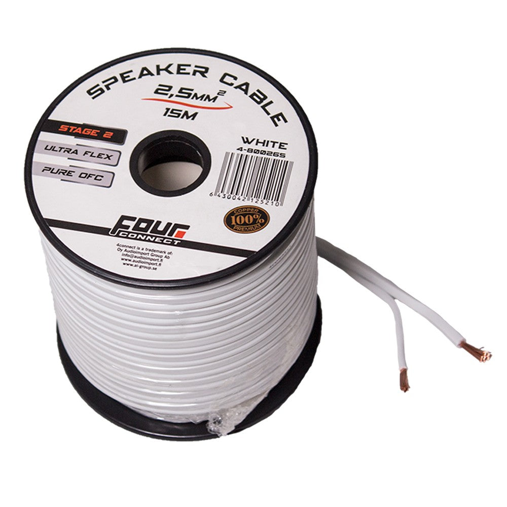 4Connect 4-800265 OFC-minispol vit 2x2.5mm2, 15m